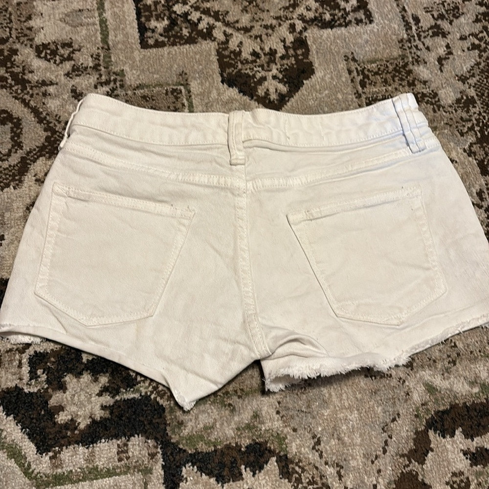 Gap shorts white denim frayed hem short casual jean short coastal preppy 24 - Picture 2 of 2